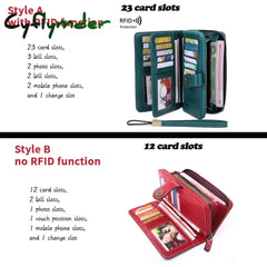 Cyflymder High Quality Women Wallet Rfid Anti-Theft Leather Wallets For Woman Long Zipper Large