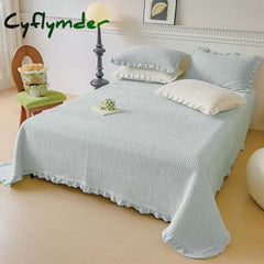 Cyflymder High weight velvet Bedspread on the bed cover Ruffle decor Bed linen quilted bedspreads coverlets Mattress
