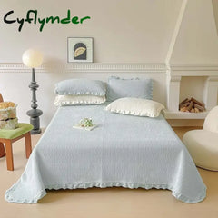 Cyflymder High weight velvet Bedspread on the bed cover Ruffle decor Bed linen quilted bedspreads coverlets Mattress