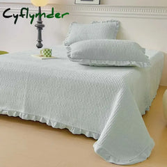 Cyflymder High weight velvet Bedspread on the bed cover Ruffle decor Bed linen quilted bedspreads coverlets Mattress