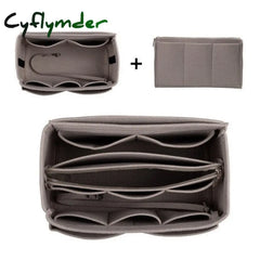 Cyflymder Hot Popular Women’s Makeup Organizer Felt Cloth Insert Bag Multi-Functional Travel