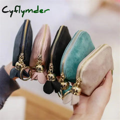 Cyflymder Hot Sale Fashion Ladies Pu Leather Mini Wallet Card Key Holder Zip Coin Purse Clutch Bag