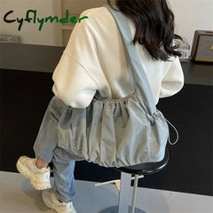 Cyflymder Hot Selling Fashion Nylon Pleated Women’s Crossbody Bag New Casual Trend Versatile Large Capacity Tote