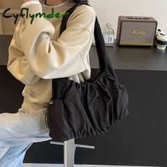Cyflymder Hot Selling Fashion Nylon Pleated Women’s Crossbody Bag New Casual Trend Versatile Large Capacity Tote