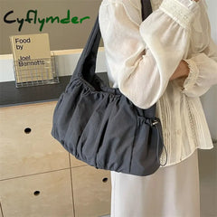 Cyflymder Hot Selling Fashion Nylon Pleated Women’s Crossbody Bag New Casual Trend Versatile Large Capacity Tote