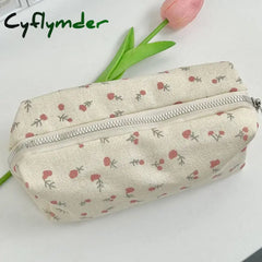 Cyflymder INS Floral Pen Bag Student Cartoon Cute Stationery Bag Large Capacity Pencil Case Multifunctional Stationery