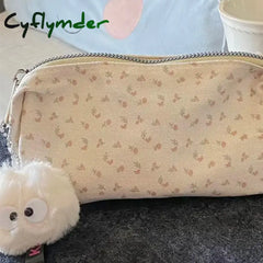 Cyflymder INS Floral Pen Bag Student Cartoon Cute Stationery Bag Large Capacity Pencil Case Multifunctional Stationery
