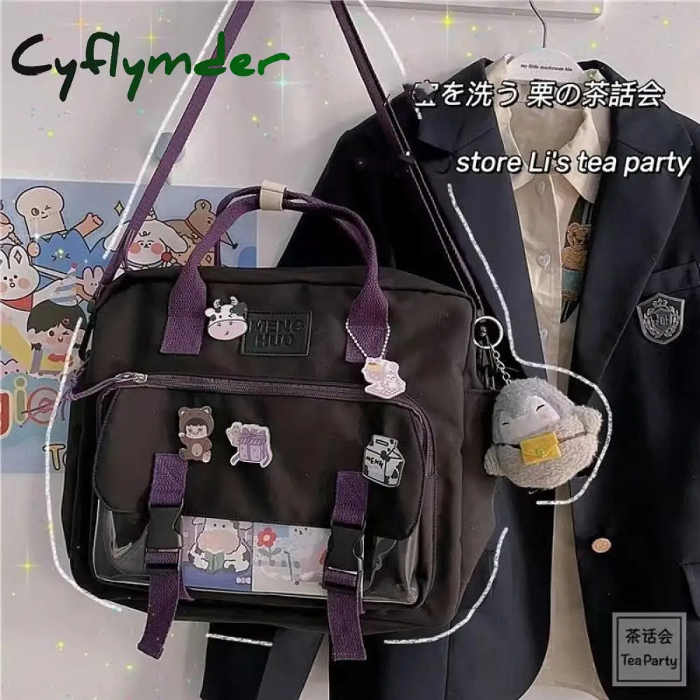 Cyflymder Ins Japanese Itabag Women New Jelly Bag Student Backpack School Bags Tote Handbags