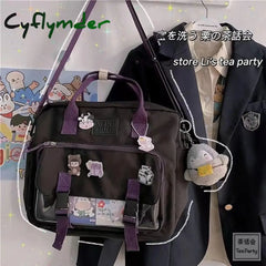 Cyflymder Ins Japanese Itabag Women New Jelly Bag Student Backpack School Bags Tote Handbags