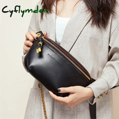 Cyflymder Ins Korea Hot Fashion Style Woman Bags Genuine Leather Fanny Packs For Sport Outdoor
