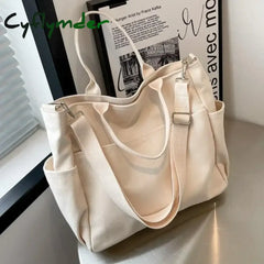 Cyflymder Ins Lazy Wind Canvas Big Bag New Korean Version of The Single Shoulder Crossbody Bag Female Simple Literary