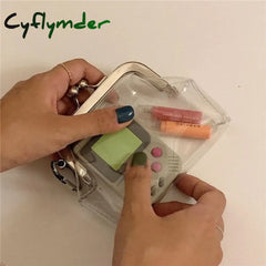 Cyflymder Ins Transparent Simple Iron Mouth Clip Bag Small Things Storage Coin Purse