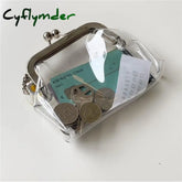 Cyflymder Ins Transparent Simple Iron Mouth Clip Bag Small Things Storage Coin Purse