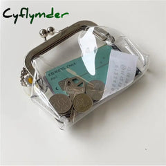 Cyflymder Ins Transparent Simple Iron Mouth Clip Bag Small Things Storage Coin Purse