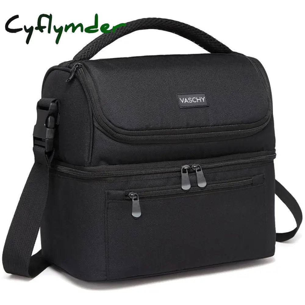 Cyflymder Insulated Lunch Box Leak-Proof Cooler Bag In Dual Compartment Tote For Men Women 14 Cans