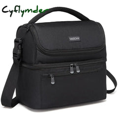 Cyflymder Insulated Lunch Box Leak-Proof Cooler Bag In Dual Compartment Tote For Men Women 14 Cans