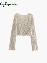 Cyflymder - Island Mood Crochet Cover Up Top Apricot / S Knit Tops