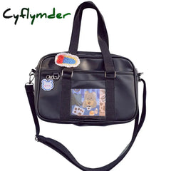 Cyflymder Japanese Girls Kawaii Jk Uniform School Clutch Bag Lolita Pu Handbag College Students