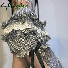 Cyflymder Japanese Kawaii Lace Trim Bloomers Shorts Sweet Girl Cute Bow Pumpkin Pants E-Girl