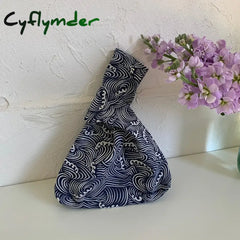 Cyflymder Japanese Mini Portable Knot Wrist Bag Women Top Handle Simple Purse Handbags Ladie Wallet