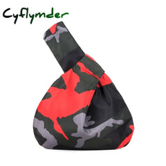 Cyflymder Japanese Mini Portable Knot Wrist Bag Women Top Handle Simple Purses Handbags Waterproof
