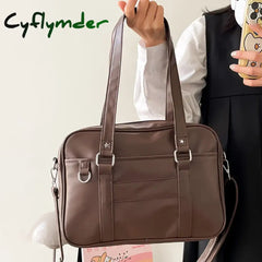 Cyflymder Japanese School Handbag with Adjustable Strap Kawaii Shoulder Bag with Zipper Closure Crossbody Bag Underarm