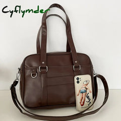 Cyflymder Japanese School Handbag with Adjustable Strap Kawaii Shoulder Bag with Zipper Closure Crossbody Bag Underarm