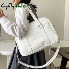 Cyflymder Japanese School Handbag with Adjustable Strap Kawaii Shoulder Bag with Zipper Closure Crossbody Bag Underarm