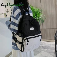 Cyflymder Japanese Work Clothes Women’s Backpack For Girls Panelled Middle High School Bags Teens