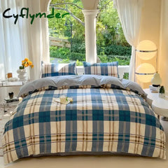 Cyflymder Kawaii Bear Printed Bed Set Floral Duvet Cover Pillowcase Bedding Set Cute Dog Bed Linen Sheet Quilt Cover