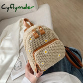 Cyflymder Kawaii Fashion Mini Backpacks For Girls Woven Design Ladies Bag Summer Small Women’s