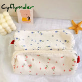 Cyflymder Kawaii Floral Fresh Style Pencil Bag Small Flowers Cases Cute Simple Pen Storage Bags