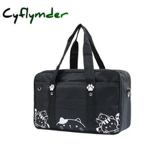 Cyflymder Kawaii Japanese Style Cat Jk Uniform Handbag Crossbody Canvas Bag Women Lolita Anime