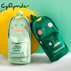 Cyflymder Kawaii Lucky Cat And Dinosaur Pen Pencil Bag Cartoon Schoolbag Shape Storage Organizer