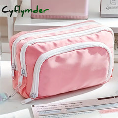 Cyflymder Kawaii Pencil Case Large Capacity Aesthetic Pen Bag Holder Bag Children Pen Case School Office Supplies
