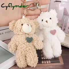 Cyflymder Kawaii Plush Bear Keychain Cute Love Doll Bag Pendants Rabbit Dog Keychains Toys Soft