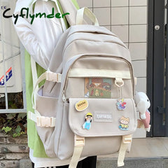 Cyflymder Kawaii Women Backpack For Girl School Bag Waterproof Travel Mochila Fashion Female