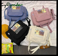 Cyflymder Kawaii Women Shoulder Bag Crossbody Shopping Bags Teenage Girls Student Bookbag Handbags