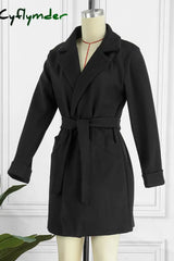 Cyflymder - Khaki Casual Solid Cardigan Turndown Collar Outerwear Cardigans