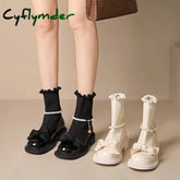Cyflymder Knitted Women’s Sock Boots New Sweet Butterfly Knot Mary Jane Girl Shoes Autumn Winter Platform Shoes for