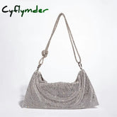 Cyflymder Knot Handle Rhinestones Evening Clutch Bag Crystal Diamonds Dinner Party Wedding Purses
