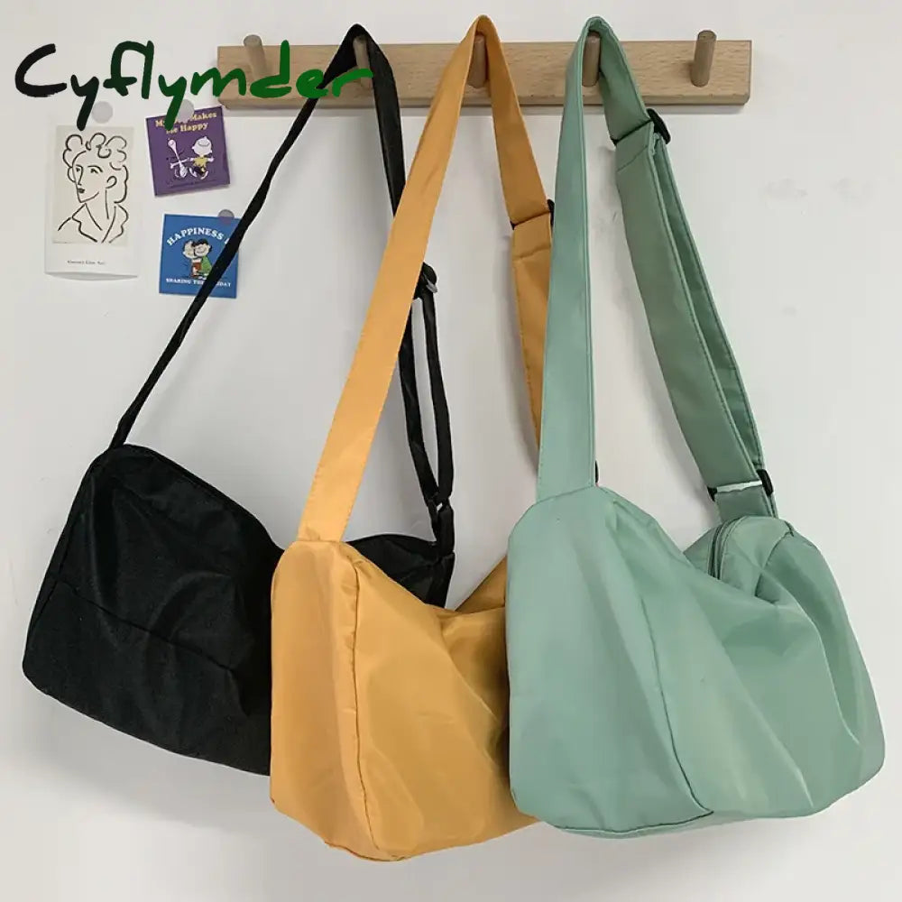 Cyflymder Korean Canvas Crossbody Bag For Women Nylon Waterproof Female Handbags Girl Student