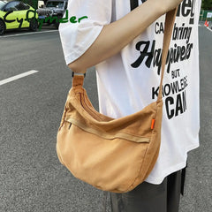 Cyflymder Korean Canvas Crossbody Bags For Women Casual Girl Student Shoulder Messenger Bag Fashion