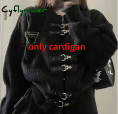 Cyflymder Korean Cardigan Jackets Women’s Clothing Sueter De Mujer Fashion Knitwears Skirts Sets Sweater Coat Y2k