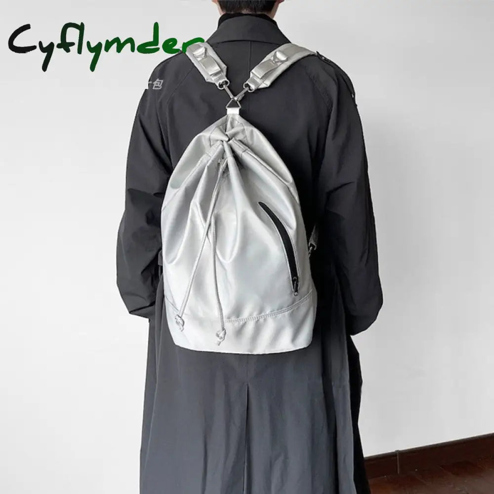 Cyflymder Korean Style Drawstring Women Backpack Waterproof Nylon School Bags Teenage Girls