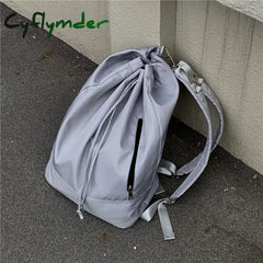 Cyflymder Korean Style Drawstring Women Backpack Waterproof Nylon School Bags Teenage Girls