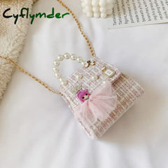 Cyflymder Korean Style Women Mini Handbags Tote Cute Girls Princess Bow Messenger Bag Baby Girl