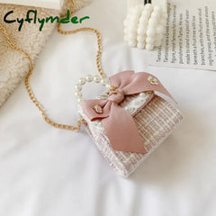 Cyflymder Korean Style Women Mini Handbags Tote Cute Girls Princess Bow Messenger Bag Baby Girl