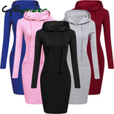 Cyflymder Ladies Dress Autumn Women Hooded Dresses Hoodies Women Sweatshirts Women Hoodies Dress Tops Ladies Clothing