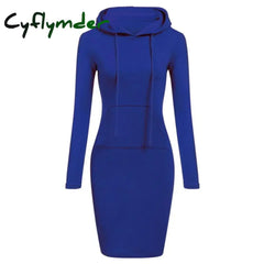 Cyflymder Ladies Dress Autumn Women Hooded Dresses Hoodies Women Sweatshirts Women Hoodies Dress Tops Ladies Clothing